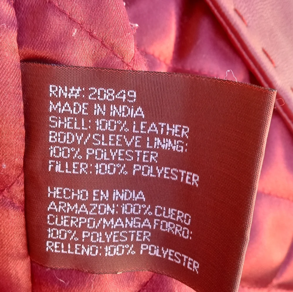 SOLD Vintage Brick Red Leather Coat - Picture 7 of 9